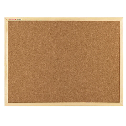 Доска пробковая для объявлений 45х60 см, деревянная рамка, BRAUBERG Wood, 238310 - фото 1