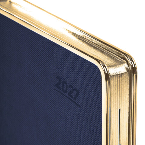 Ежедневник датированный 2027, А5, 148х218 мм, GALANT "Infinity Gold", под кожу, темно-синий, 118065 - фото 4
