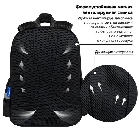 Рюкзак BRAUBERG FAVOUR, 2 отделения, 3 кармана, "Moon car", 40х29х15 см, 273123 - фото 10