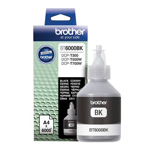 Чернила BROTHER (BT-6000BK) для СНПЧ Brother DCP-T500W\T700W\T300, черные, ресурс 6000 страниц, оригинальные, BT6000BK - фото 1
