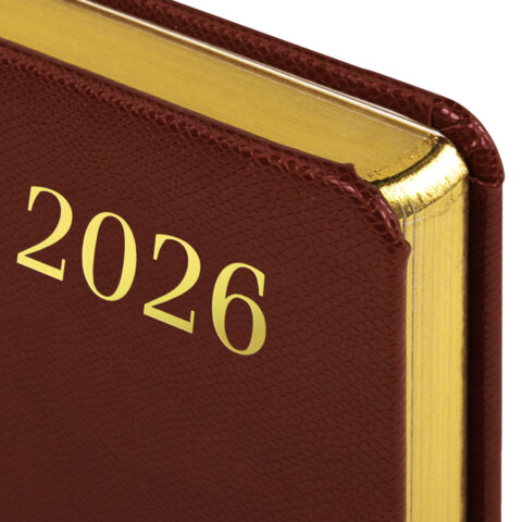 Ежедневник датированный 2026 А5 138x213 мм, BRAUBERG "Iguana", под кожу, коричневый, 117057 - фото 3