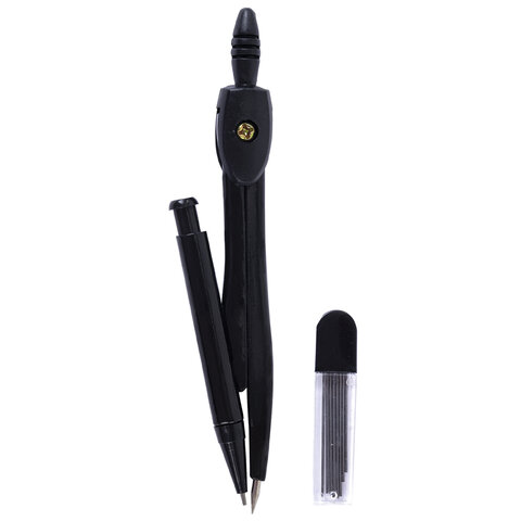 Готовальня STAFF "College" 9 предметов: циркуль 120 мм, чертежные принадлежности, механический карандаш, пластиковый пенал, 210863 - фото 4