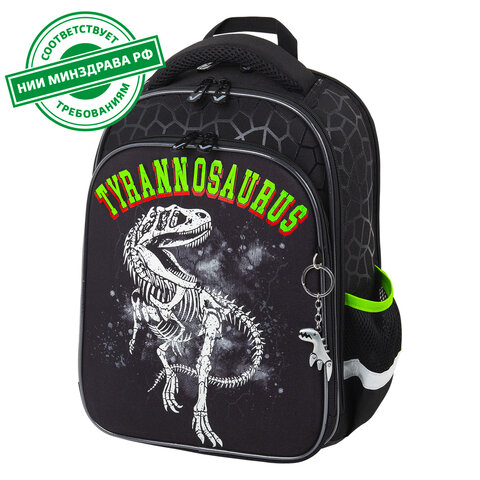 Ранец BRAUBERG QUADRO, 3 отделения, с брелком, "Tyrannosaur", светящийся рисунок, 37х28х18 см, 272021 - фото 21