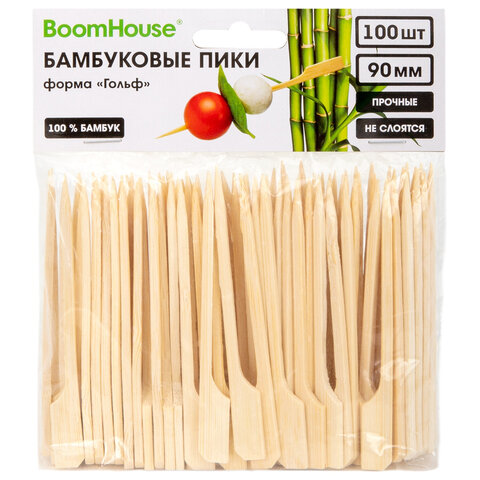 Шпажки-пики для канапе бамбуковые ГОЛЬФ 9 см, 100 шт., BOOMHOUSE (БУМХАУС), 701962 - фото 5