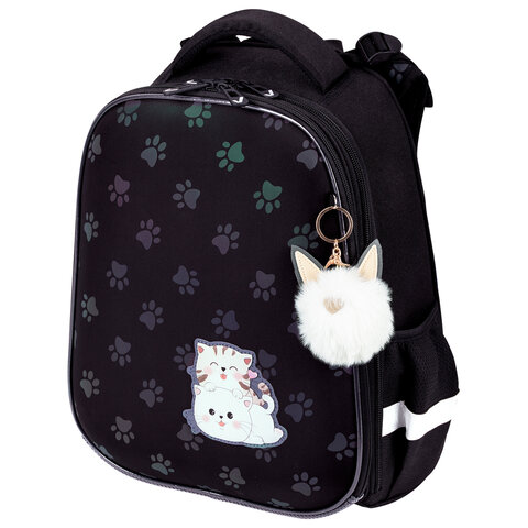 Ранец BRAUBERG LUMINOUS, 2 отделения, с брелоком, "Paws", СВЕТЯЩИЙСЯ РИСУНОК, 38х29х16 см, 271366 - фото 1