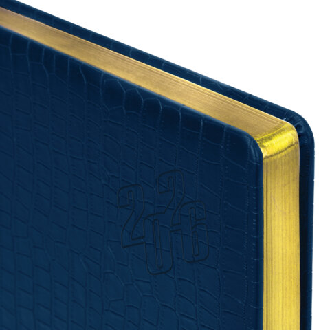 Ежедневник датированный 2026, БОЛЬШОЙ ФОРМАТ 210х297 мм, А4, BRAUBERG "Comodo", под кожу, синий, 117243 - фото 4