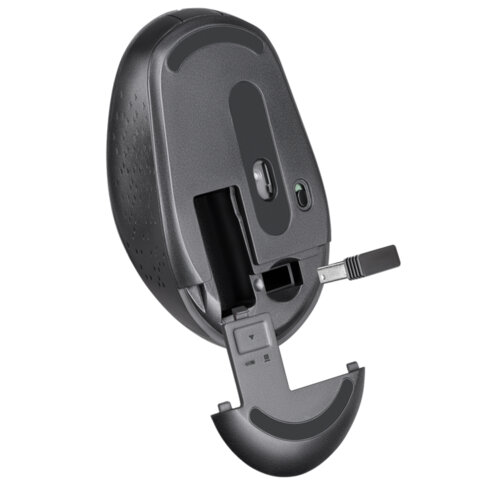 Мышь беспроводная DEFENDER Auris MB-027, USB, 3 кнопки + 1 колесо-кнопка, оптическая, серая, 52029 - фото 3