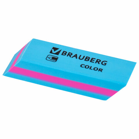 Ластики BRAUBERG "Color", НАБОР 3 штуки, 55х15х13 мм, прямоугольные, скошенные, блистер, 272672 - фото 4