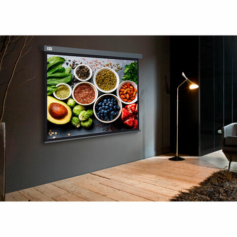 Экран Cactus Wallscreen CS-PSW-150X150-SG, 150x150 см, 1:1, настенно-потолочный, серый, PSW-150x150-SG - фото 2