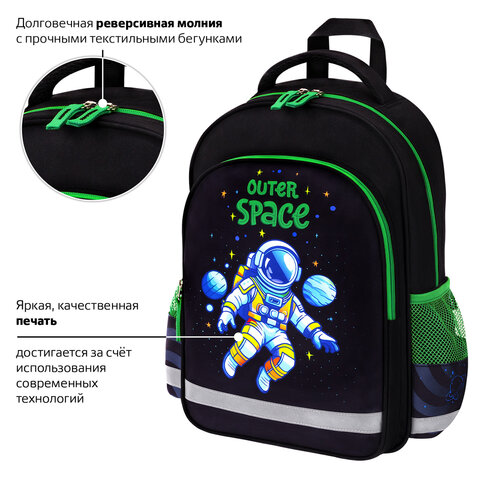Рюкзак ПИФАГОР SCHOOL, 1 отделение, 3 кармана, "Outer space", 38x28х14 см, 273173 - фото 13