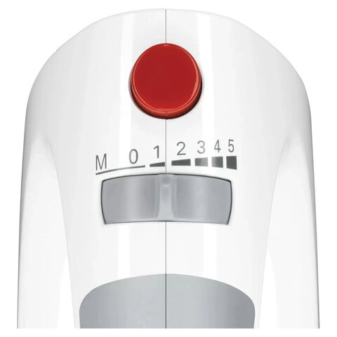 Миксер BOSCH MFQ 3540, 450 Вт, 5 скоростей, 2 венчика, 2 крюка для теста, стакан, белый, MFQ3540 - фото 3