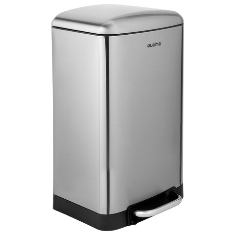 Ведро мусорное с педалью 20 л, крышка с доводчиком, стальное, БЕЗ ОТПЕЧАТКОВ, LAIMA ULTRA, 701570 - фото 1