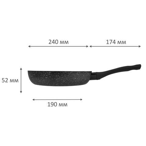 Сковорода 24 см, антипригарное покрытие, soft-touch ручка, SCOVO "Hi-Black", HB-003 - фото 9