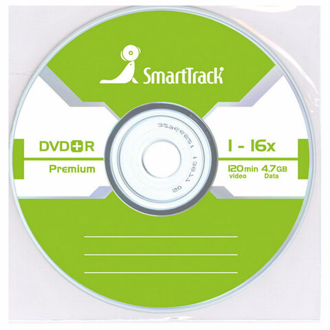 Диски DVD+R (плюс) SMARTTRACK, 4,7 Гб, 16x, Bulk (термоусадка без шпиля), КОМПЛЕКТ 100 шт., ST000223 - фото 2