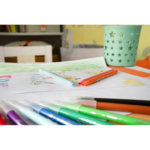 Фломастеры BIC "Kid Couleur", 12 цветов, суперсмываемые, вентилируемый колпачок, европодвес, 9202932 - фото 10