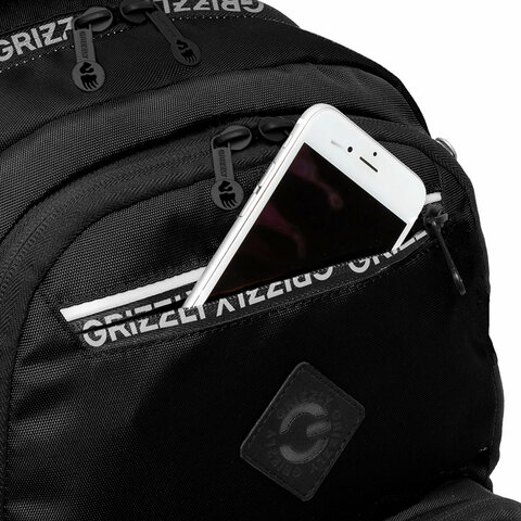 Рюкзак GRIZZLY школьный, анатомическая спинка, 2 отделения, для мальчиков, "STYLE", чёрный, 39х28х20 см, RB-454-1/1 - фото 5