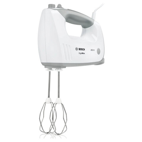 Миксер BOSCH MFQ 36480, 450 Вт, 5 скоростей, 6 насадок, стакан, белый, MFQ36480 - фото 1