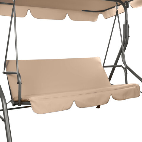 Качели садовые NOSTRESS (НОСТРЕСС) COMFORT SC-003, 3 места, Ш170хГ110хВ153 см, мягкое сиденье, бежевый, 680052 - фото 5