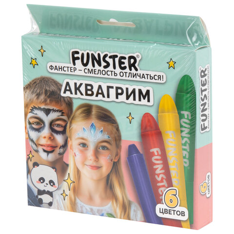 Аквагрим для лица и тела, 6 ярких цветов, FUNSTER (ФАНСТЕР), легко смываются, 192571 - фото 7