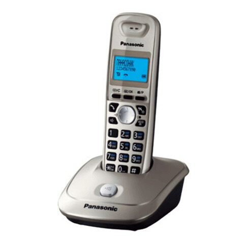 Радиотелефон PANASONIC KX-TG2511RUN, память 50 номеров, АОН, повтор, спикерфон, полифония, радиус 10-100 м, цвет платиновый - фото 1