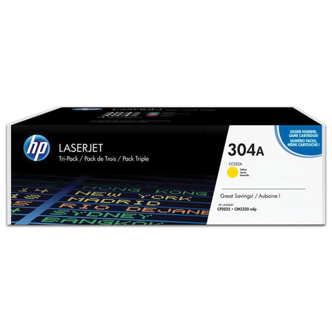 Картридж лазерный HP 304A CC532A жел. для CLJ 2025/2320 - фото 1