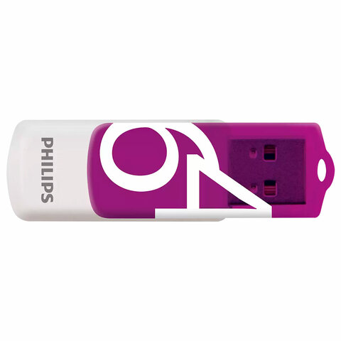 Флеш-диск 64 GB PHILIPS VIVID, разъем USB 2.0, фиолетовый, FM64FD05P/97 - фото 1