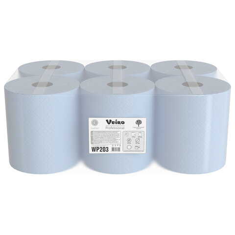Бумага протирочная с центральной вытяжкой 175 метров VEIRO (M4) COMFORT, 2-слойная, КОМПЛЕКТ 6 рулонов, WP203 - фото 2