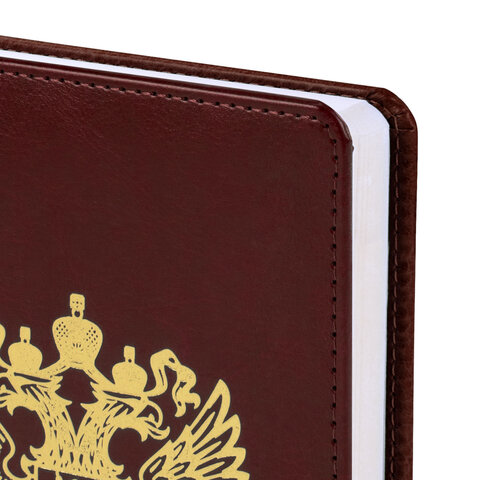 Ежедневник датированный 2026 А5 138х213 мм, BRAUBERG "State", под кожу, коричневый, 117417 - фото 4