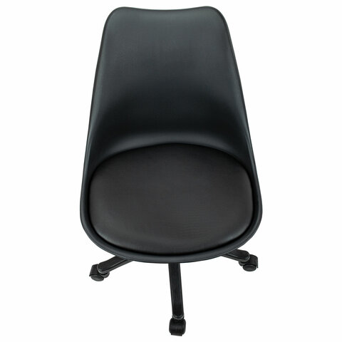 Кресло стул BRABIX "Eames MG-310 PL", пластик черный, экокожа черная, 532927 - фото 7