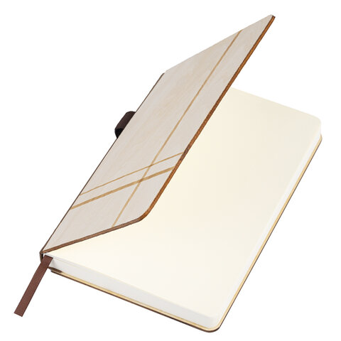 Ежедневник недатированный, А5, 145х210 мм, BRAUBERG "Natural", резинка-фиксатор, держатель для ручки, 160 л., деревянный, 117136 - фото 5