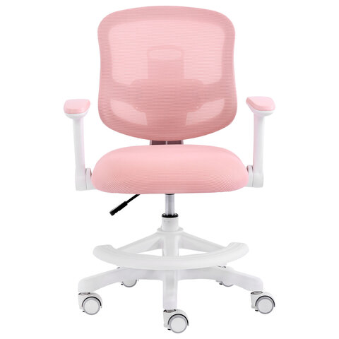 Кресло детское с подставкой для ног BRABIX KIDS "MG-215", сетка/ткань TW, розовое, 533311 - фото 6