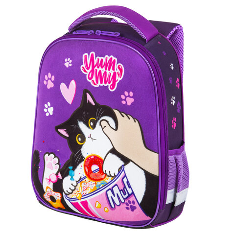Ранец BRAUBERG KIDS START, 1 отделение, 2 кармана, "Sweet cheeks", велюровая панель, 35х26х13см, 272093 - фото 1