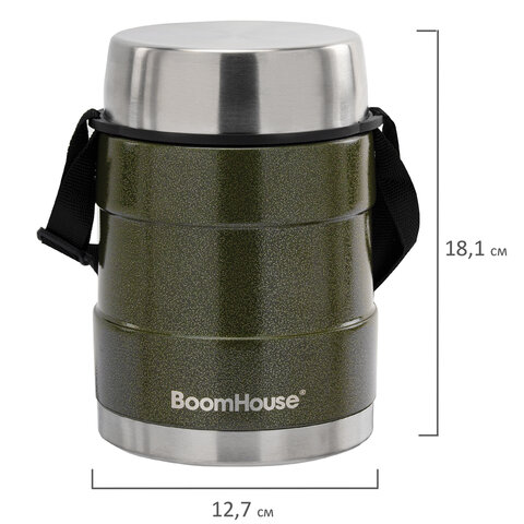 Термос 1,2 л для еды/напитков с широким горлом, BOOMHOUSE (БУМХАУС) RIBBED, контейнер, нержавеющая сталь SUS304, 700323 - фото 7