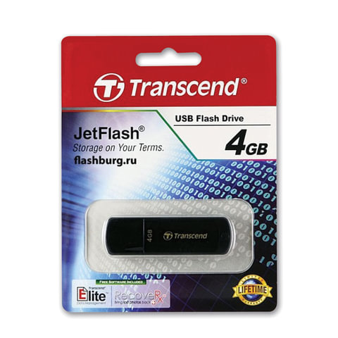Флеш-память Transcend JetFlash 350, 4Gb, USB 2.0, чер, TS4GJF350 - фото 2