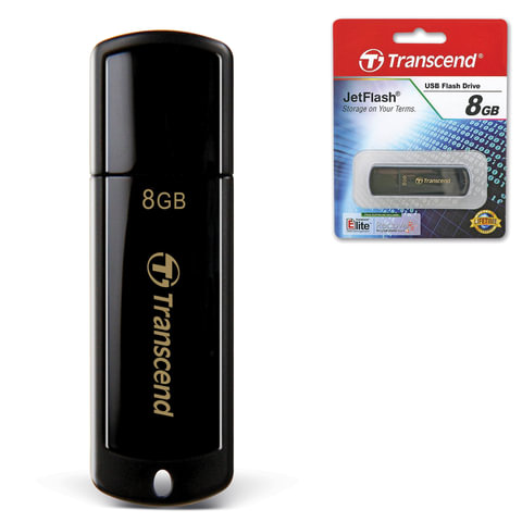 Флеш-память Transcend JetFlash 350, 8Gb, USB 2.0, чер, TS8GJF350 - фото 1