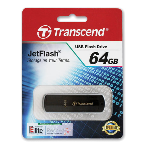 Флеш-память Transcend JetFlash 350, 64Gb, USB 2.0, чер, TS64GJF350 - фото 2