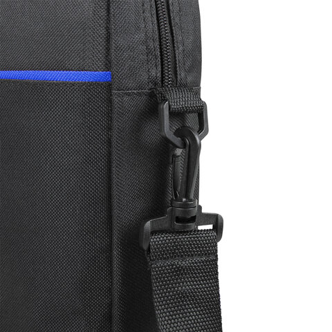 Сумка портфель BRAUBERG PRACTICAL с отделением для ноутбука 15,6", Blue line, черная, 29х40х7 см, 272603 - фото 7