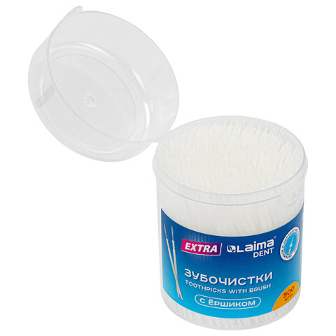 Зубочистки зубные, ёршики с щеточкой 500 шт., стакан, LAIMA DENT, 609401 - фото 7