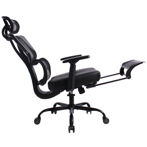 Кресло BRABIX PREMIUM "Venom GM-530", подножка, синхромеханизм, экокожа/сетка, черное/серое, 532951 - фото 10