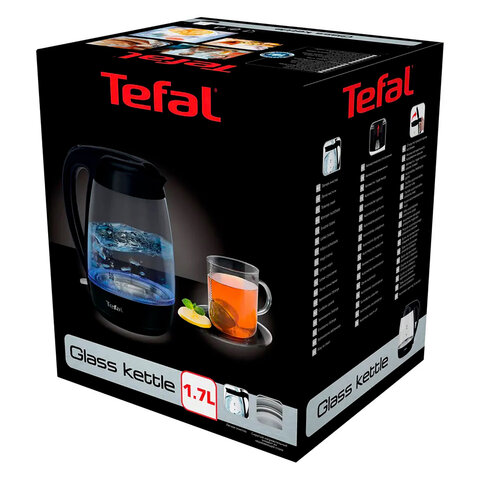 Чайник TEFAL KO450832, 1,7 л, 2400 Вт, закрытый нагревательный элемент, стекло, черный - фото 10