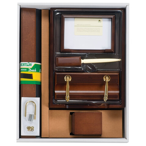 Набор подарочный настольный BESTAR "Ares" из дерева, 8 предметов, цвет "орех", 236356 - фото 2