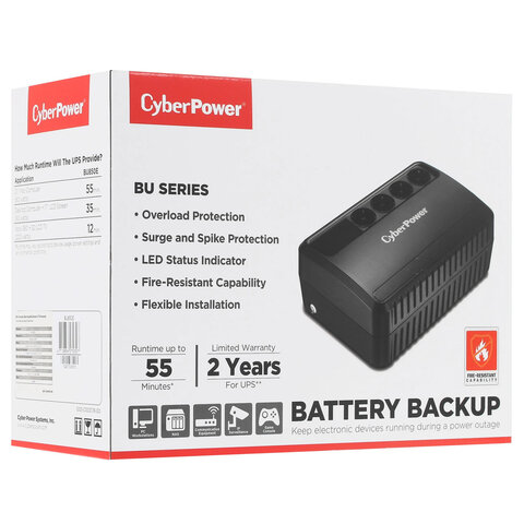 Источник бесперебойного питания CYBERPOWER BU850E, 850 VA (425 W), 4 евророзетки - фото 5