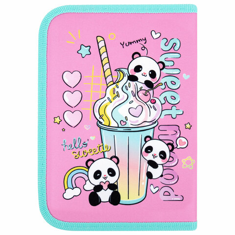 Пенал ПИФАГОР, 1 отделение, 2 откидные планки, полиэстер, 20х14 см, "Sweet mood", 272288 - фото 3