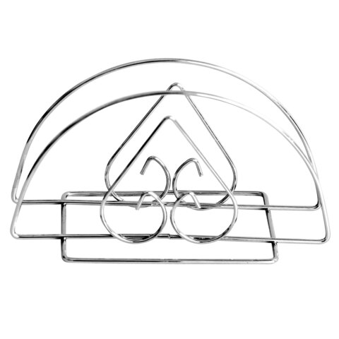 Салфетница 13х7х6 см, ассорти 3 дизайна, хром, металл, BOOMHOUSE (БУМХАУС) BASIC, 701121 - фото 3