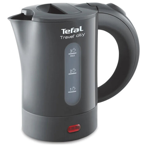 Чайник TEFAL KO120B30, 0,5 л, 650 Вт, закрытый нагревательный элемент, пластик, серый, 7211001545 - фото 1