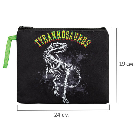 Папка для тетрадей BRAUBERG А5, 1 отделение, полиэстер, на молнии, с ручкой, "Tyrannosaur", 272203 - фото 6