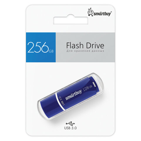 Флеш-диск 128 GB, SMARTBUY Crown, USB 3.0, синий, SB128GBCRW-Bl - фото 8