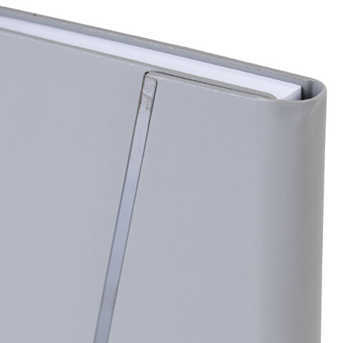 Ежедневник недатированный А5 145х213 мм BRAUBERG "Vogue", под кожу, магнитный клапан, 160 л., серый, 116224 - фото 3