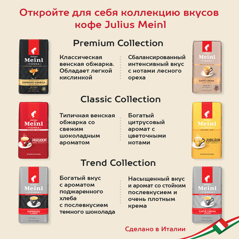 Кофе в зернах JULIUS MEINL "Prasident Classic Collection" 1 кг, ИТАЛИЯ, 89933 - фото 8