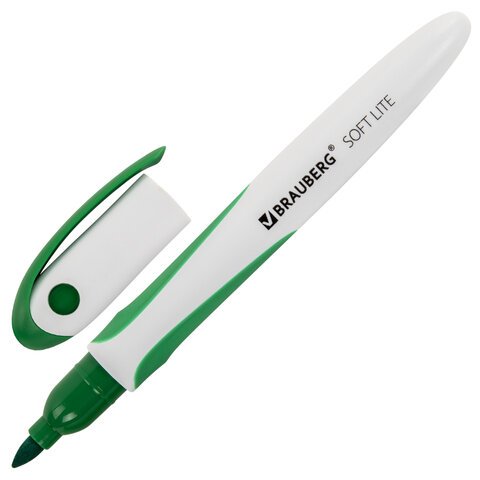 Маркеры стираемые для белой доски НАБОР 4 ЦВЕТА, BRAUBERG "SOFT LITE", 3 мм, резиновая вставка, 152107 - фото 6